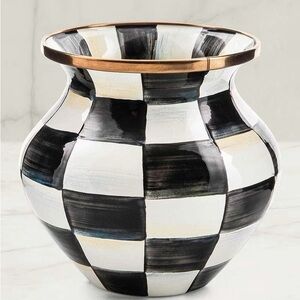 Mackenzie Childs Courtly Check Enamel Vases (Set of 2)